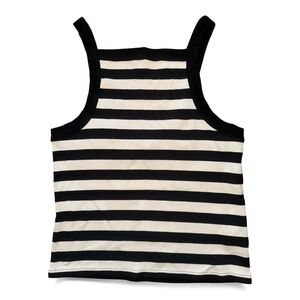 J. Crew Black and White‎ Striped Tank Top XL